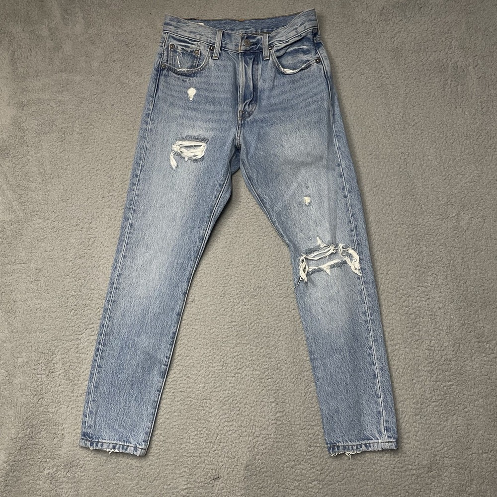 Levi's Premium 501 S Big E Skinny Jeans Women's Size 26X27 Button Fly Distressed
